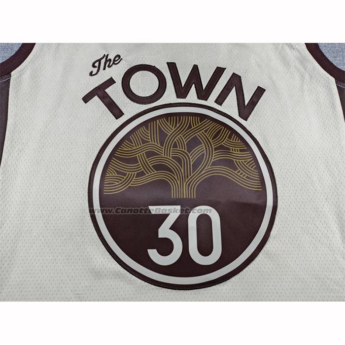 Maglia Golden State Warriors Stephen Curry No 30 Citta 2025-26 Crema